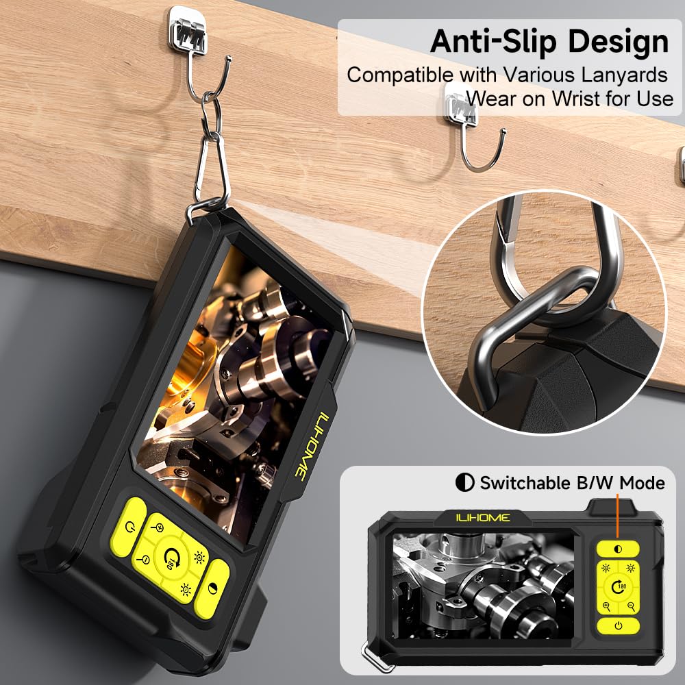 Borescope Camera with Light, 1080P HD Endoscope with 8 Adjustable LEDs, 4.3" Inspection Camera with 16.4ft Semi-Rigid Cable, 8mm IP67 Waterproof Lens-Father's Day Gift&Cool Gadgets for Men - Image 8