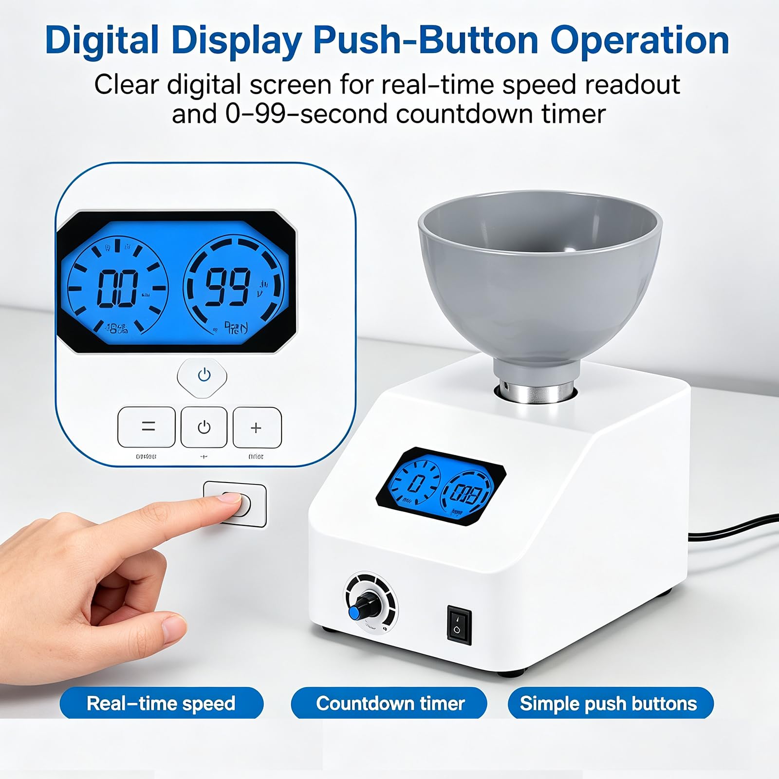 COYEUX Elektrischer Gipsmischer (48 W), 0–300 U/min, Alginatmischer, 6 Geschwindigkeitsstufen, Digitaler Timer (0–99 S), 100–700 Ml Fassungsvermögen, Für Gips Und Glasionomerzement