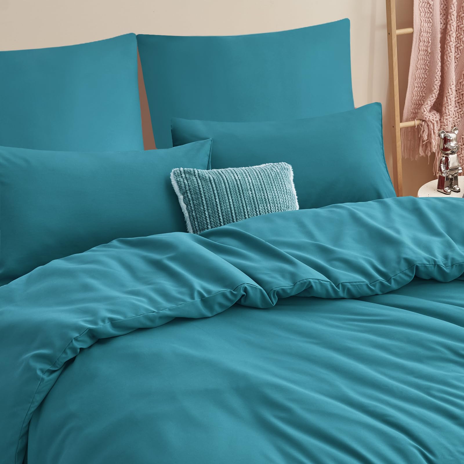 RUIKASI Set Biancheria Da Letto 200x220 Cm 3 Pezzi In Microfibra Con Cerniera, Motivo Marmo Nero - Morbido E Traspirante Per Tutto L'Anno