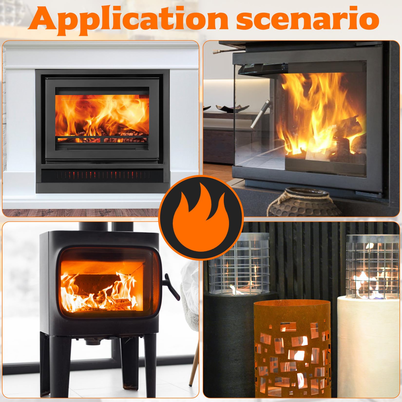 4 Piezas Lana Cerámica para Chimeneas de Bioetanol, Esponja Cerámica Resistente al Calor para Chimeneas de Mesa, Fibra Cerámica para Chimeneas Interiores de Gel Etanol (300x100x25mm)