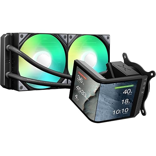 TRYX Panorama SE 240 ARGB 240mm AIO Rotatable 6.67'' AMOLED Curved Screen 3D Anamorphic Effect Customizable AIO Cooler 240mm Asetek Adela Pump 260w TDP ARGB Fan Intel LGA 1851/1700 AMD AM5/AM4