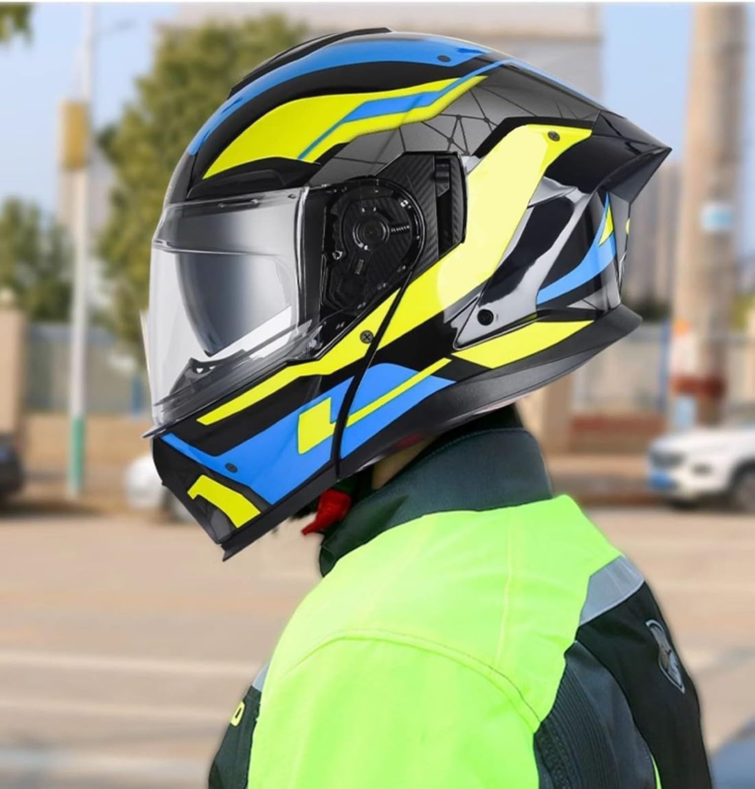 Kask motocyklowy Flip Up Modułowy Kask Integralny Kask Integral ECE Integral Modułowy Kask Motocyklowy z podwójną soczewką O, L = 59 ~ 60 cm