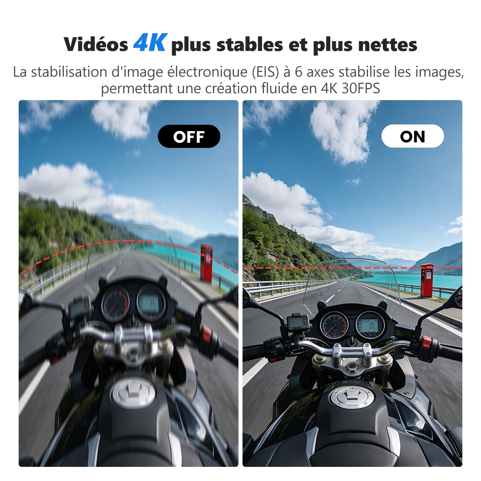 Caméra de vlogging 4K 30FPS, 64Go caméra d'action, POV portable mains libres, étanche 30m Caméra Sport, 150°Mini Cam Sportive corporelle pieton pour Vélo, Ski, Plongée, 270 Min Durée d'exécution