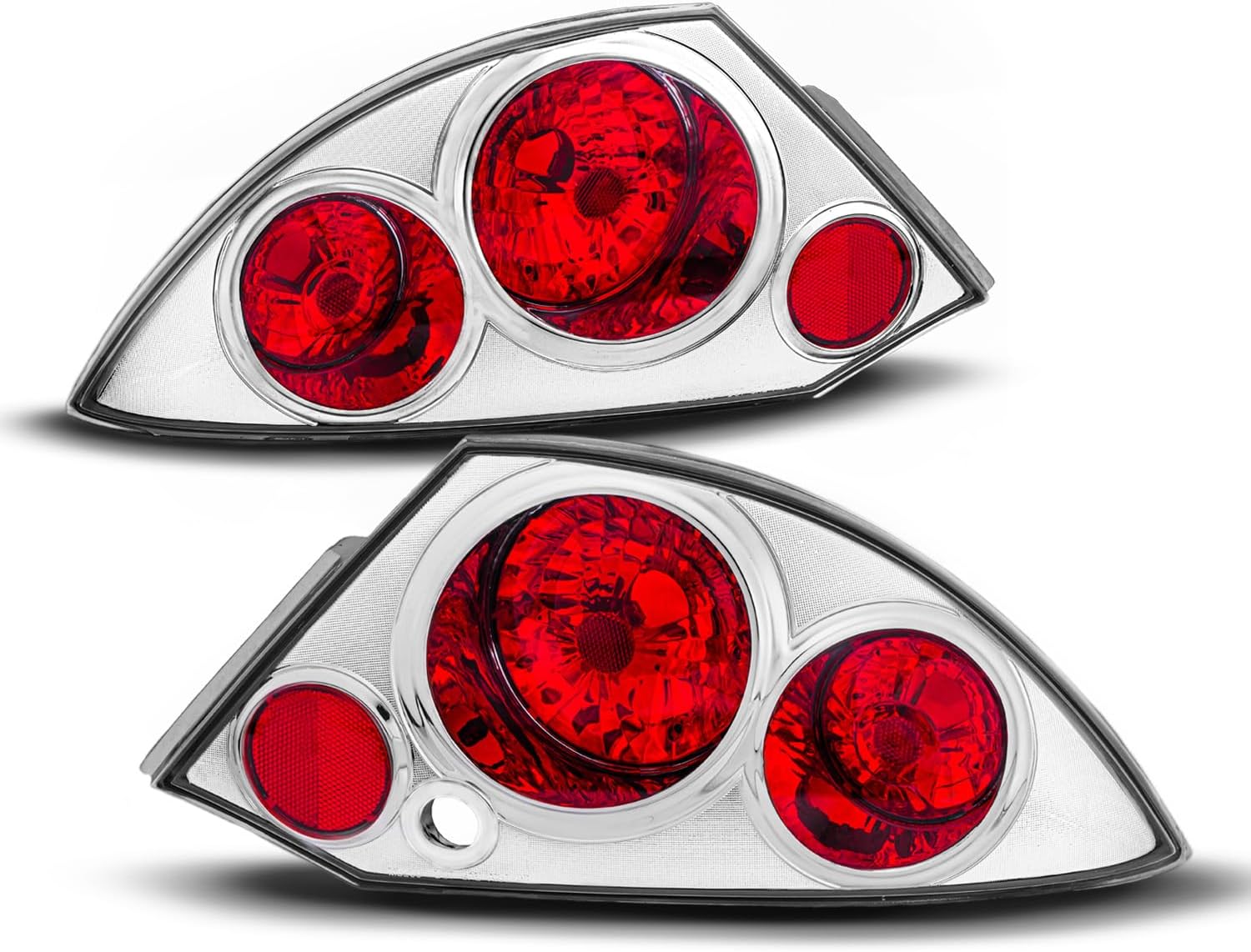 AmeriLite Euro Chrome Replacement Brake Tail Lights Set For 2000-2005 Mitsubishi Eclipse - Passenger and Driver Side