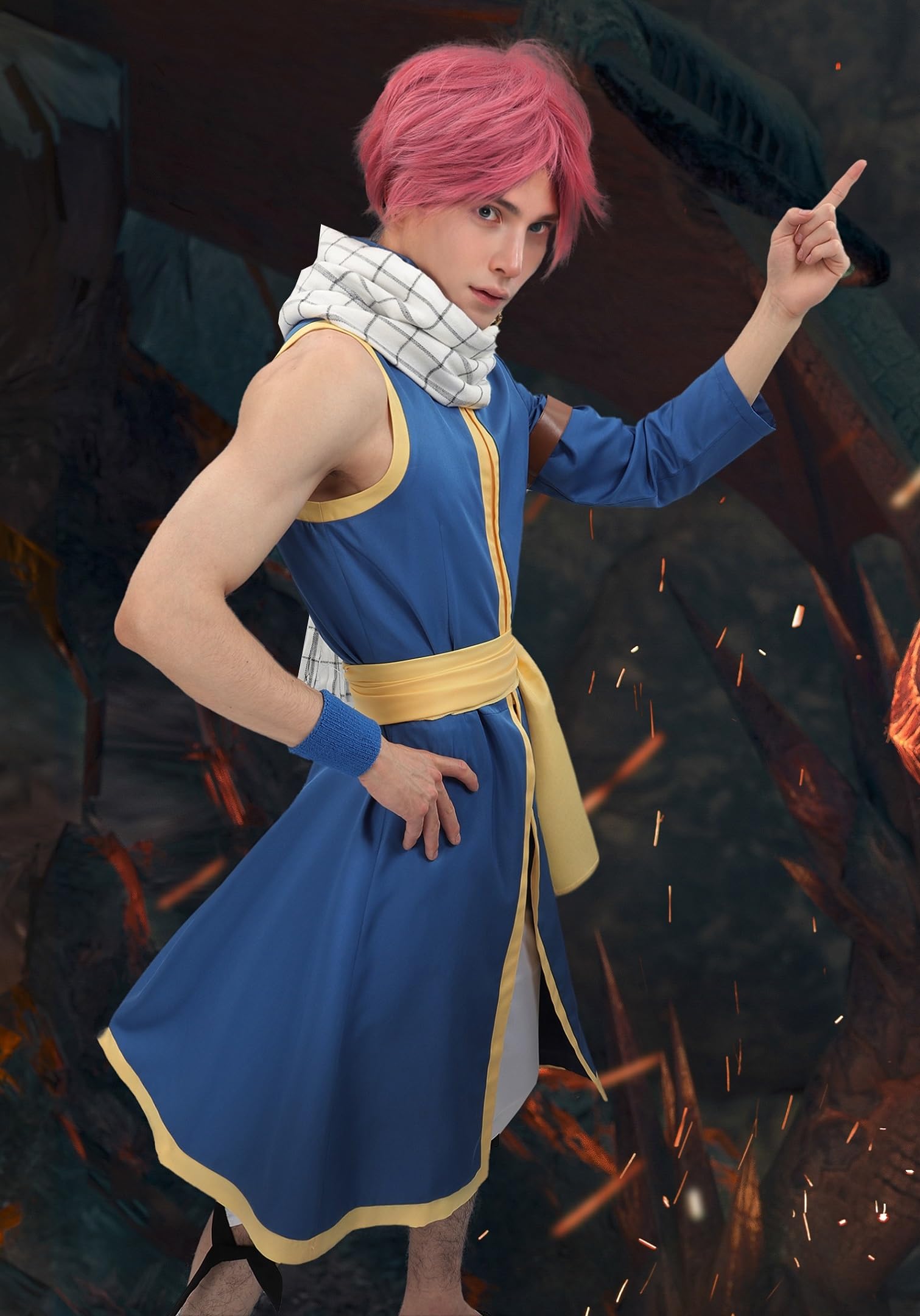 DAZCOS US Size Men's Cosplay Costume Full Set With Scarf Wrister Halloween