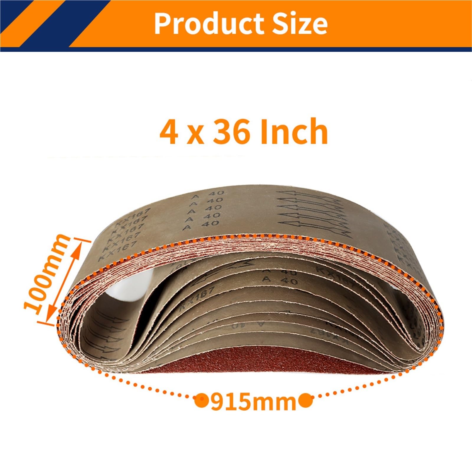 Pasy szlifierskie, Zestaw pasów szlifierskich 5 szt. 4x36 cali, ziarnistość 40-1000, tlenek glinu(5PCS 40 Grit)