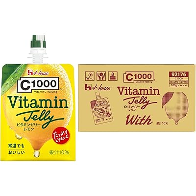 C1000 ビタミンゼリーレモンWith 180g×24袋 ハウスウェルネスフーズ【Amazon.co.jp 限定】