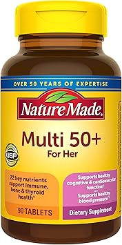 Nature Made Multivitamin For Women 50+ No Iron, Multivitamins for Women 50 Plus, Daily Nutritional Support, Nature Made Multi Vitamins, 90 Tablets, 90 Day Supply