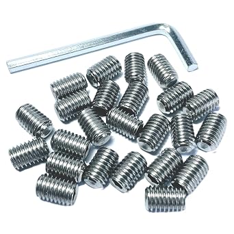 32pcs M8-1.25 X 12mm 304 Set Screws Stainless Steel M8 x 12mm Set Screws Hex Allen Head Hex Hexagon Socket Set Screws with M4 Allen Wrench,M8 Set Screw hex Allen Head Socket Set Screws