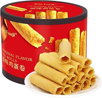 Hong Kong Egg Roll 6.3 oz 180 g, Egg Flavorful Traditional Candy, Perfect Snack to Fill Belly 2pcs