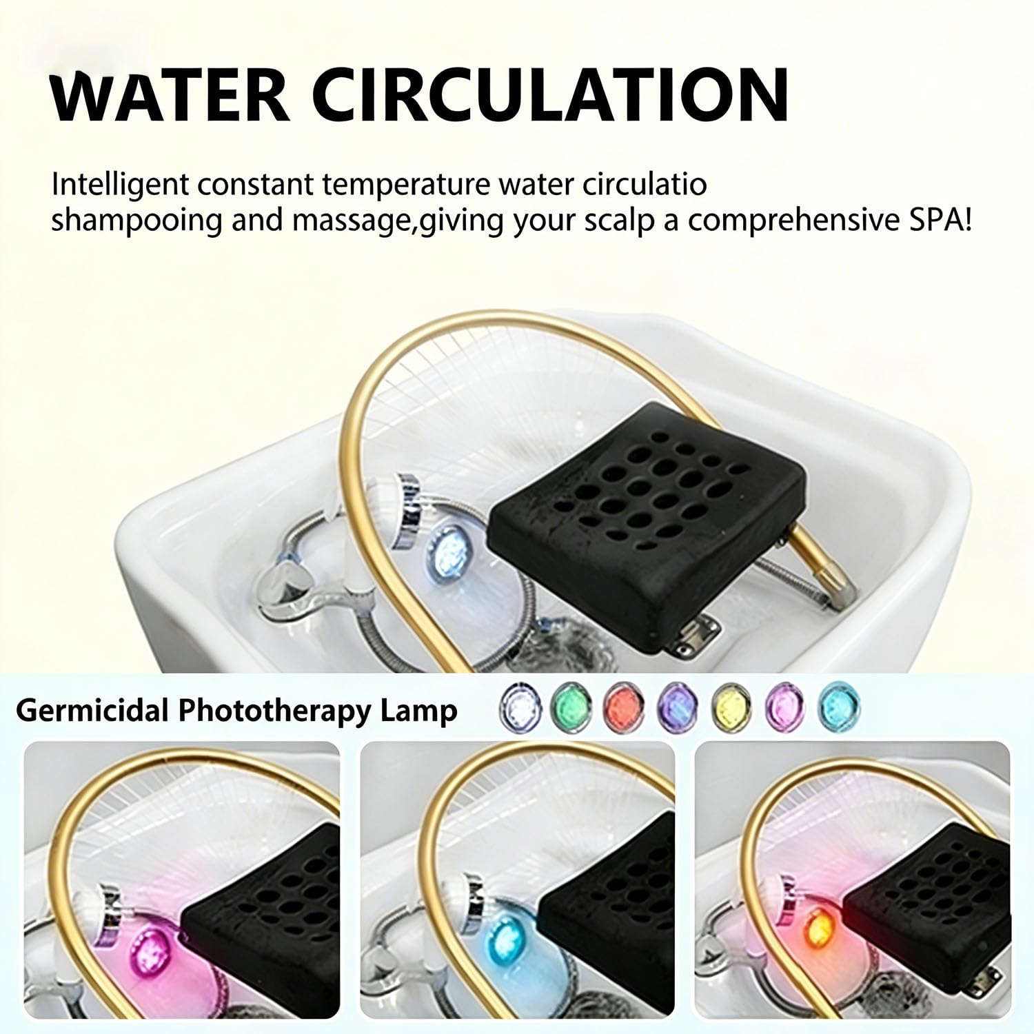 Generisch Japanische Head-Spa-Ausrüstung Head Spa Geräte mit 60l Wassertank Thermostatische Shampoo-Becken Wasserzirkulation Mobiles Geeignet für Head Spas und Friseursalons