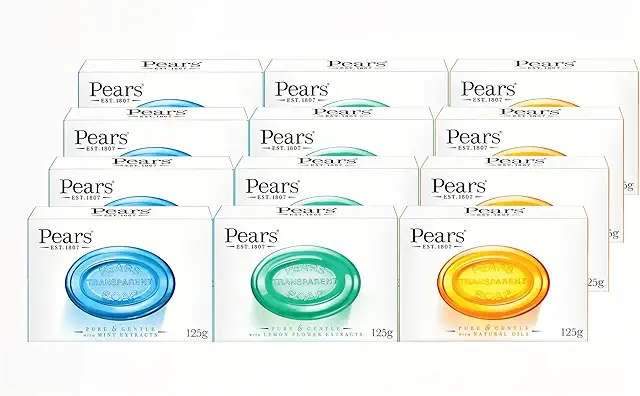 Pears Transparent Soap Bar Set with Natural Oils & Extracts - 12 Bars