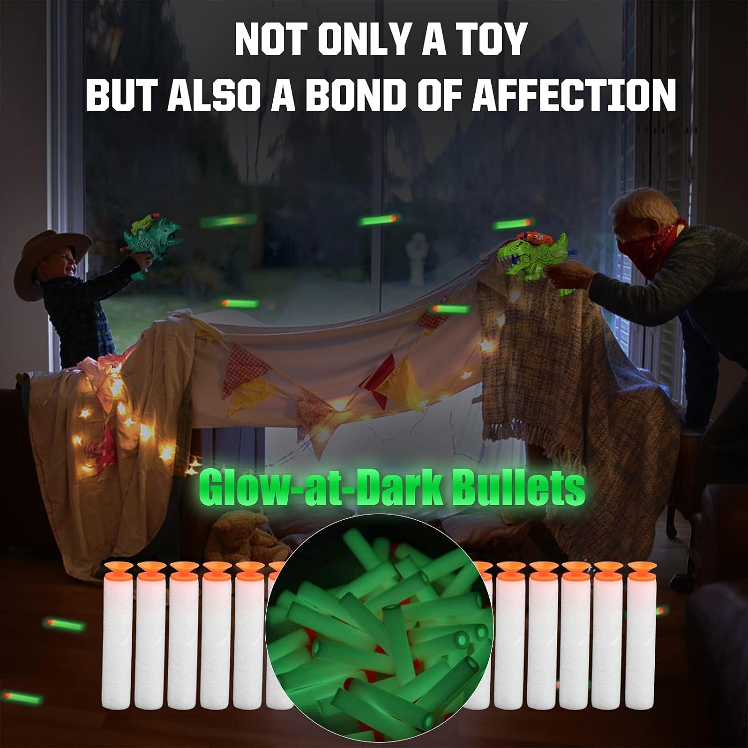 Dinosaur Toy Guns for Toddlers 3 4 5 6 7 8 Years Old, Idea Gift for Boys Birthday Valentines Easter Christmas Stocking Stuffers, Dino Blaster for Kids with 30 Foam Darts Compatible with Nerf, 2 Pack