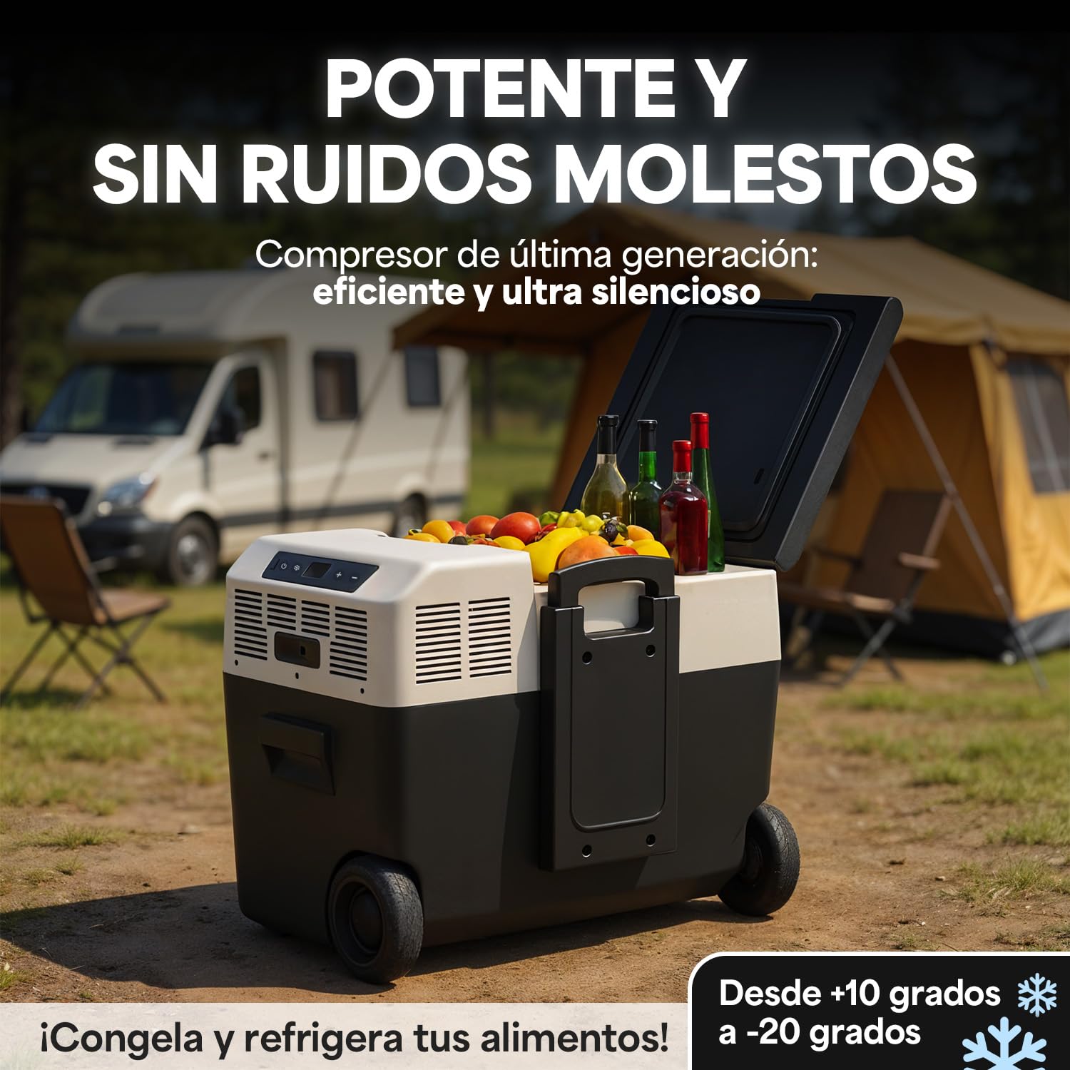Inuitz Nevera Portatil Electrica 30L – Nevera Compresor 12V para Coche y Aventura | Máxima eficiencia, Ruedas Reforzadas y Aislamiento PU de Alto Rendimiento - Nevera Coche