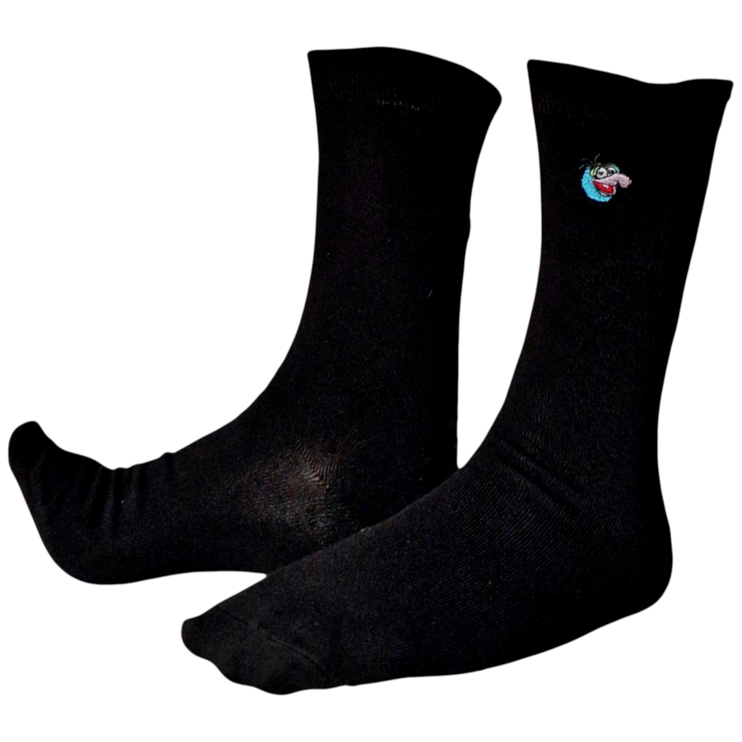 Sock Shack Gonzo The Great Embroidered Face Classic TV Mens Black Socks One Pair