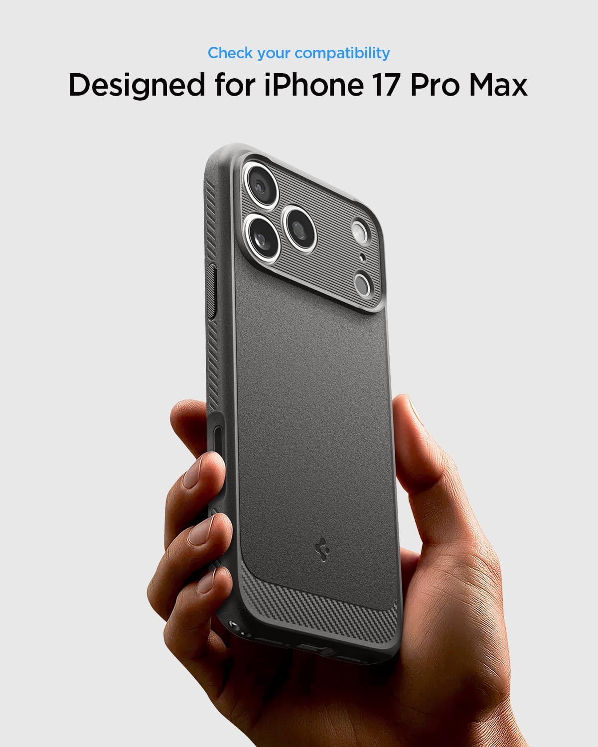 Spigen for iPhone 17 Pro Max Case, Rugged Armor MagFit [TPU Covered Camera Control] [Compatible with MagSafe] - Gray