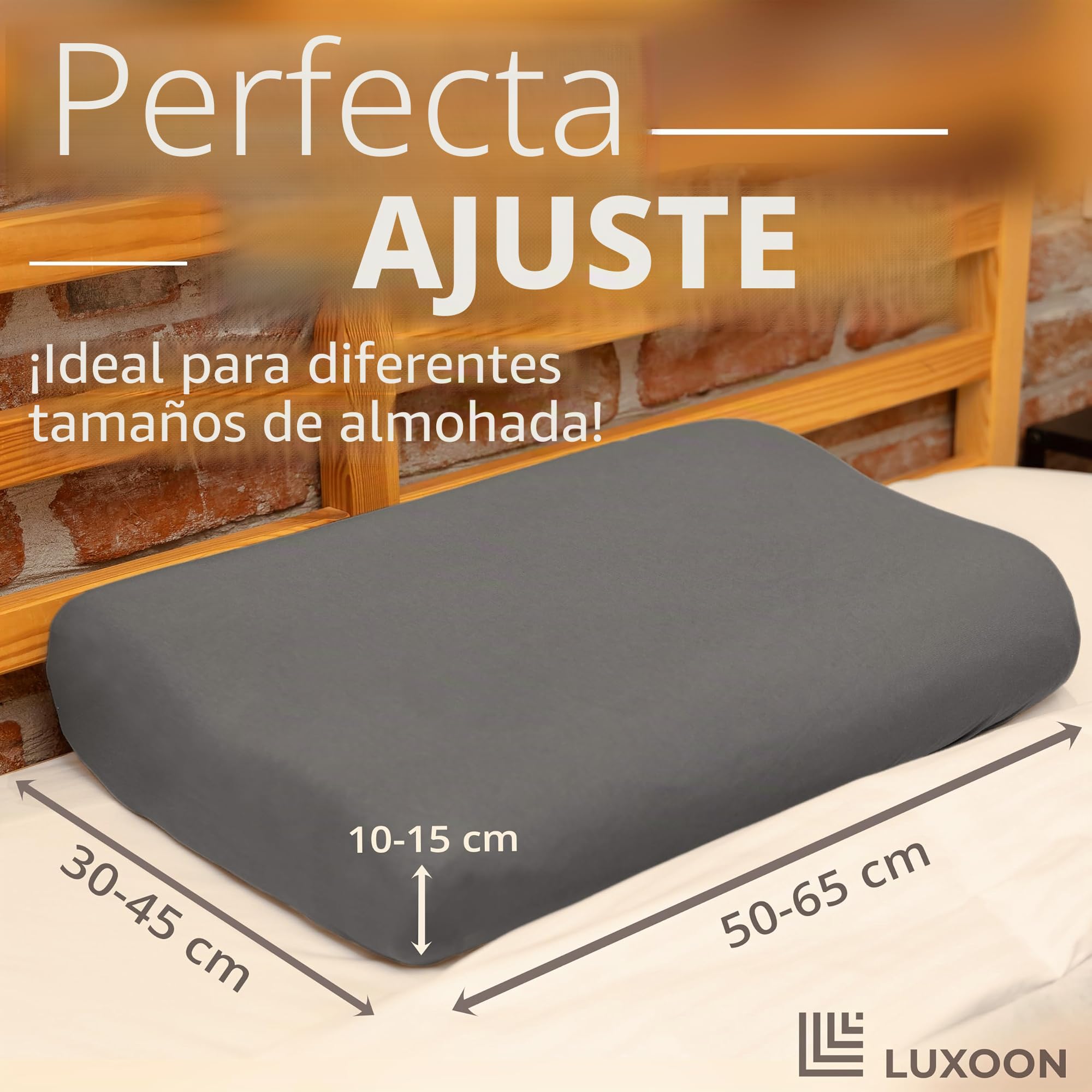 Funda de almohada sanitaria, 95% algodón, 5% elastano, transpirable y agradable, lavable, 30-45 x 50-65 cm, antracita
