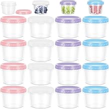 16 Pieces Small Airtight Food Containers, 450ML Reusable Freezer Containers, Small Trays with Lids for Yogurt Lunch, Microwave and Freezer Safe