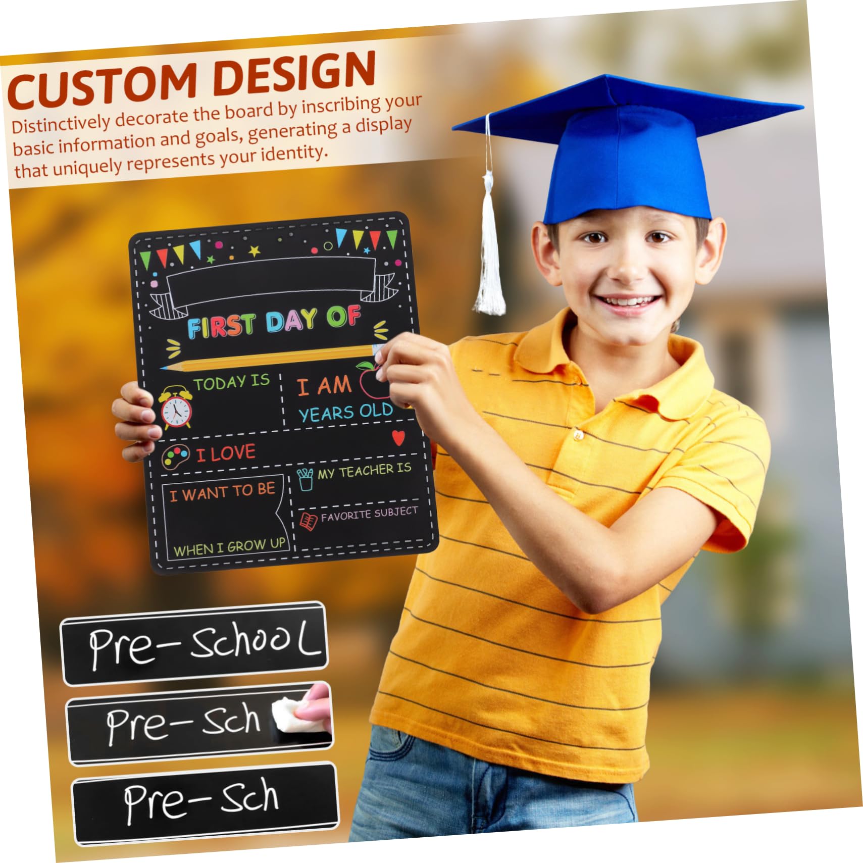 Angoily 4 Pezzi Lavagna Doppia in per Primo Scuola Resistente e Leggera Riutilizzabile per Asilo e Scuole Superiori Accessorio Fotografico per Scolastici