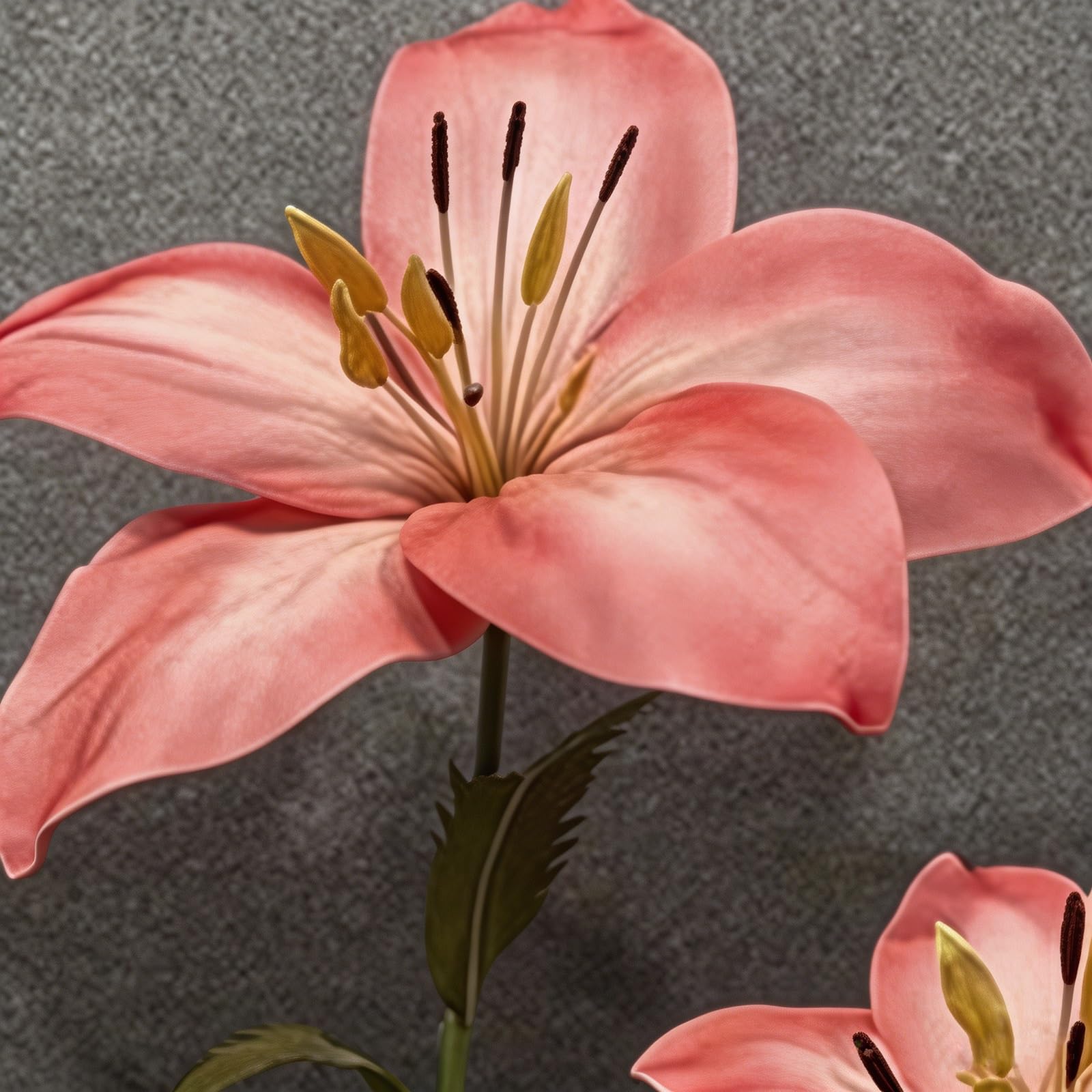 3er Set Übergroße Künstliche Lilien mit Stielen & Basen, Blumendeko | Riesige Künstliche Blumen mit Wiederverwendbaren Stielen und Basen, Ideal für Hochzeit, Schaufenster und Feste(J)