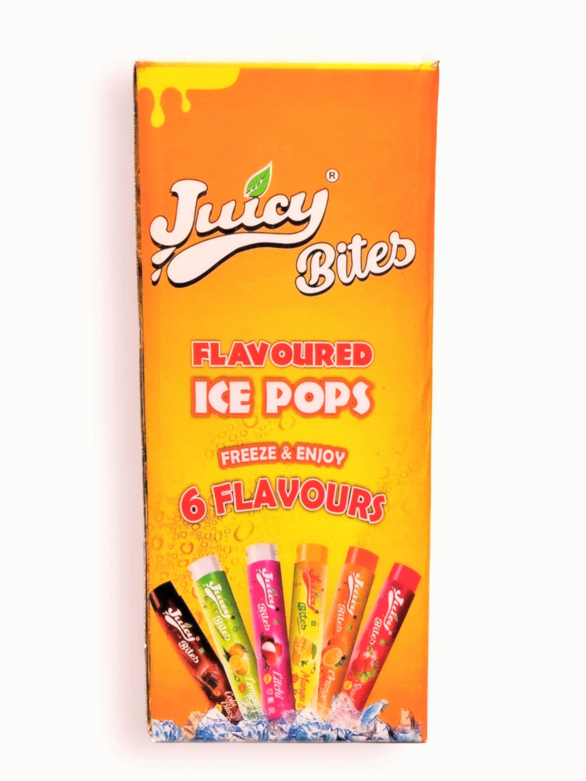 Juicy Bites Flavoured Ice Pops, 6 Assorted Fruit Flavours, 12 Pieces, 600gms-image-44