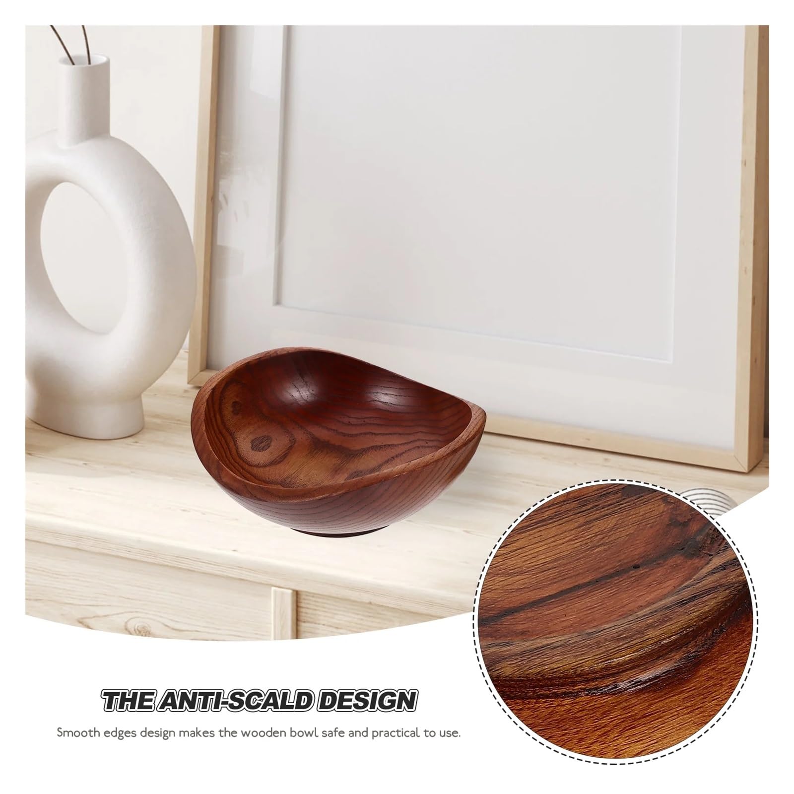 Cuenco de madera para servir frutas y ensaladas, decoración de cocina ecológica, cuenco grande de madera, cuenco de madera natural hecho a mano, vajilla sostenible