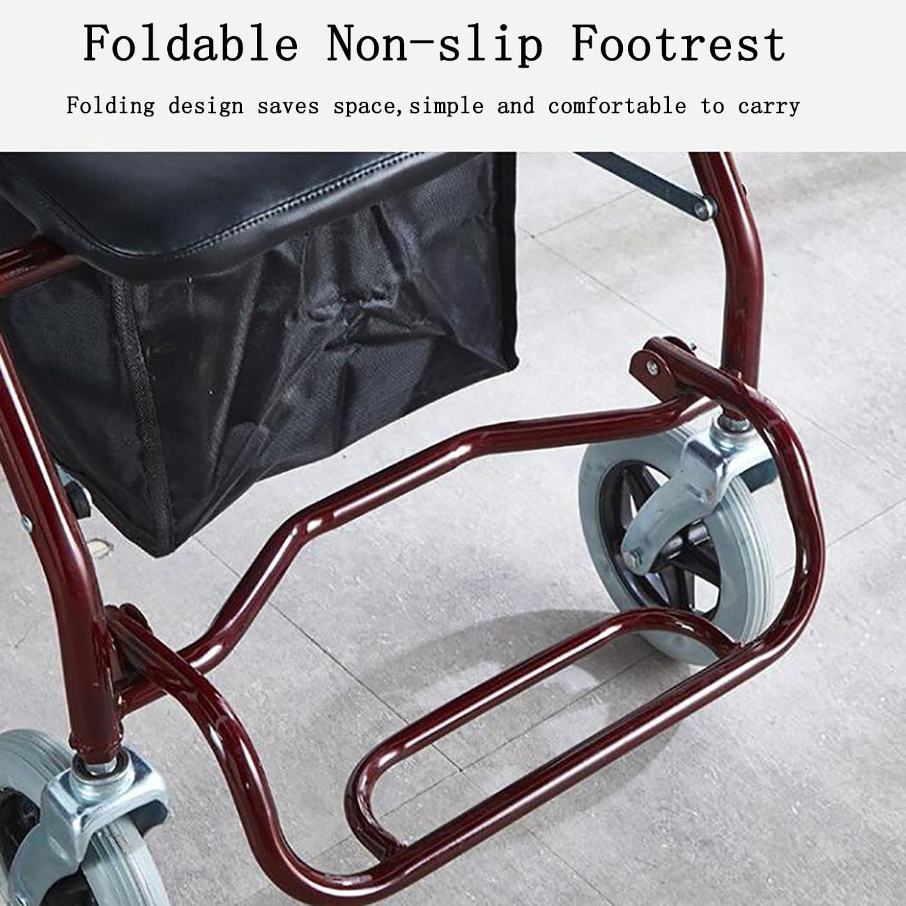 Deambulatore Ultraleggero Pieghevole,Carrellino per Anziani,Design del Freno A Mano,Carrello con Ruote Portatutto Spesa Portatile,Pedale Antiscivolo,Supporta Fino A 150 Libbre