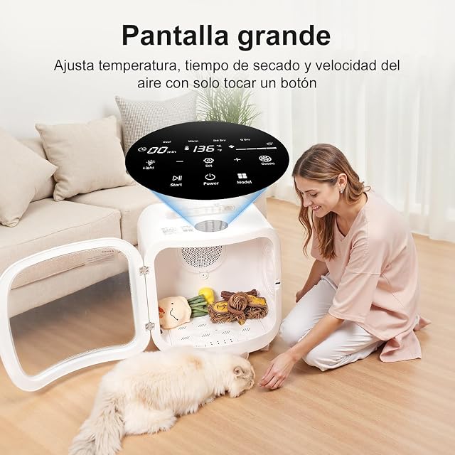 Foto 8 de 8 de WOOX Secador Automático para Mascotas con App Inteligente 75L Capacidad Extra Grande Secador para Perros…