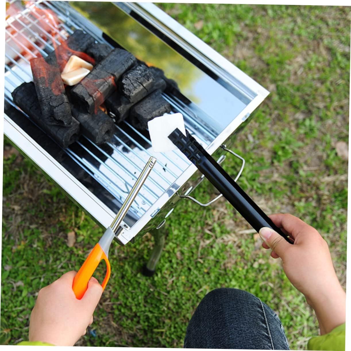 ABOOFAN Iron Bbq Clip Camping Cooking Utensils Barbecue Clamp Tool Grill Accessories Picnic Tong for Outdoor