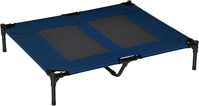 PawHut Raised Dog Bed Cat Elevated Lifted Puppy Elevated Cot Blue Large