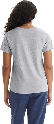 Miniatura 3 de Hanes Perfect-T Camiseta con cuello en V, para mujer, de manga corta, de algodón hilado en anillo