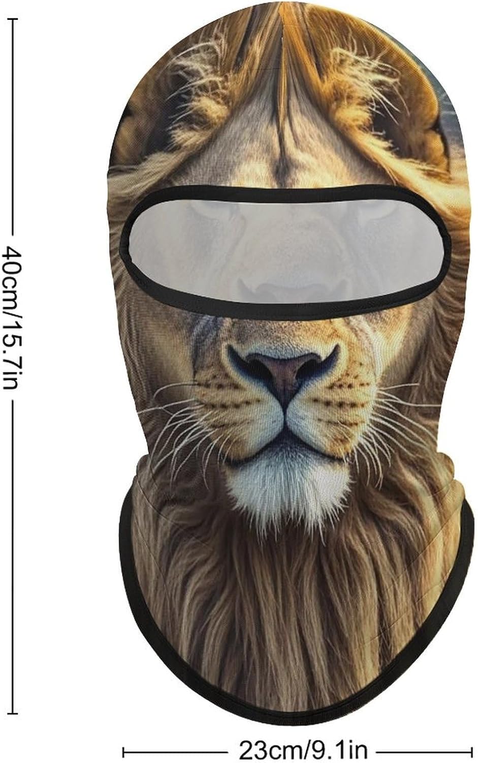 Lion Image Balaclava Ski Mask Thermal Winter Face Mask for Men Women Summer Cooling Neck Gaiter Sun Protection Hood Full Face Cover for Motorcycle Cycling Gear