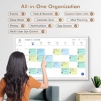 Vista 2 de Calendario digital de 32 pulgadas, para horarios familiares, pantalla interactiva, marco de fotos electrónico de calendario, recompensas