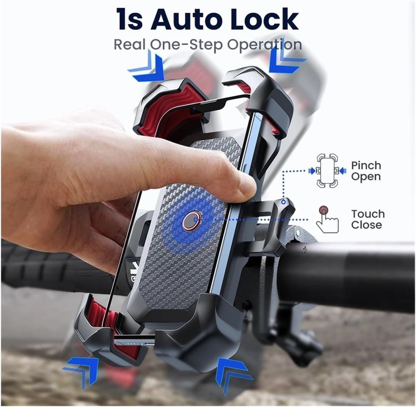 Bike Phone Mount Bike Phone Holder 360° View Universal Bicycle for 4.7-7 Inch Mobile Stand Shockproof Bracket GPS Clip Bicycle Phone Holder