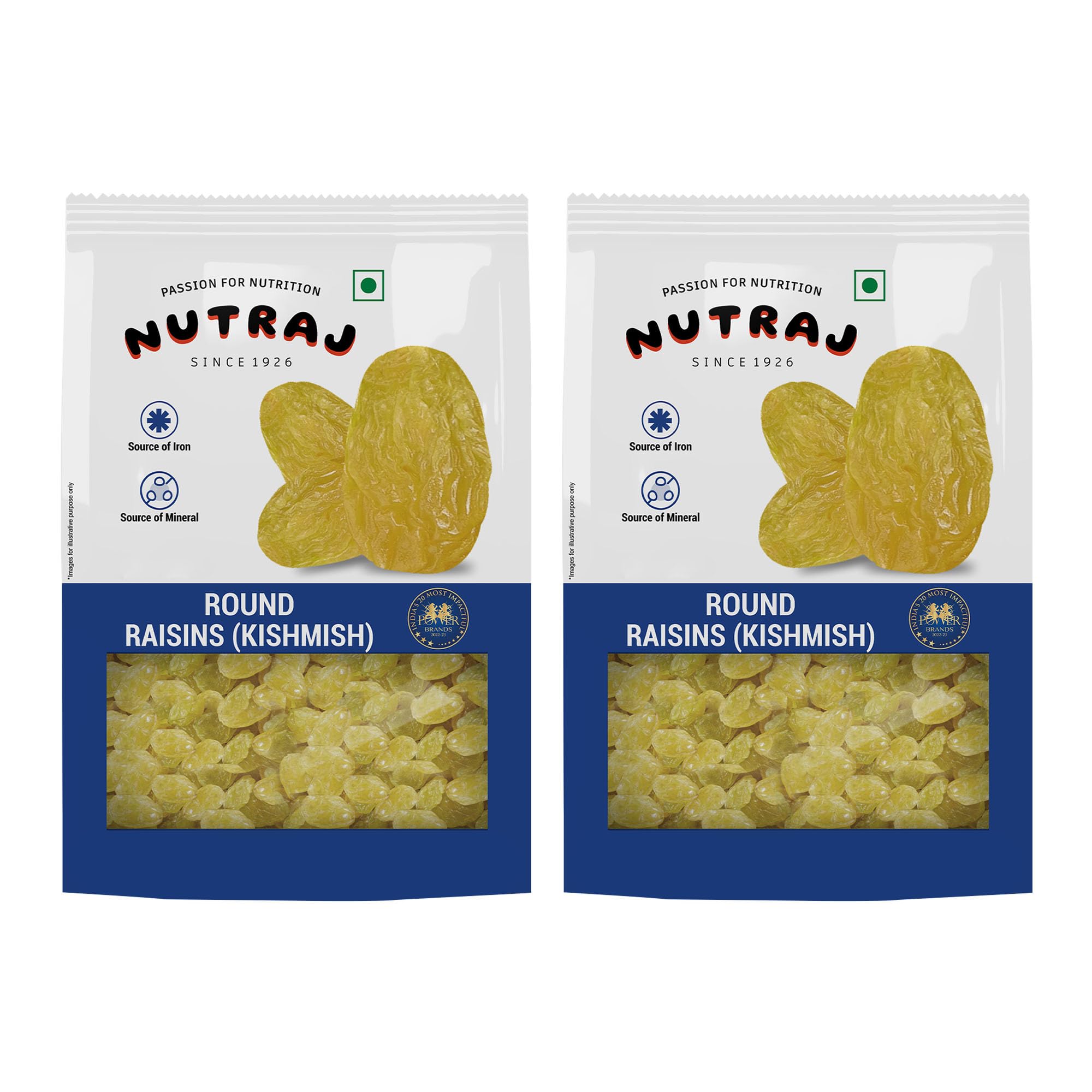 Nutraj Round Raisins 500g Pouch - Image 1