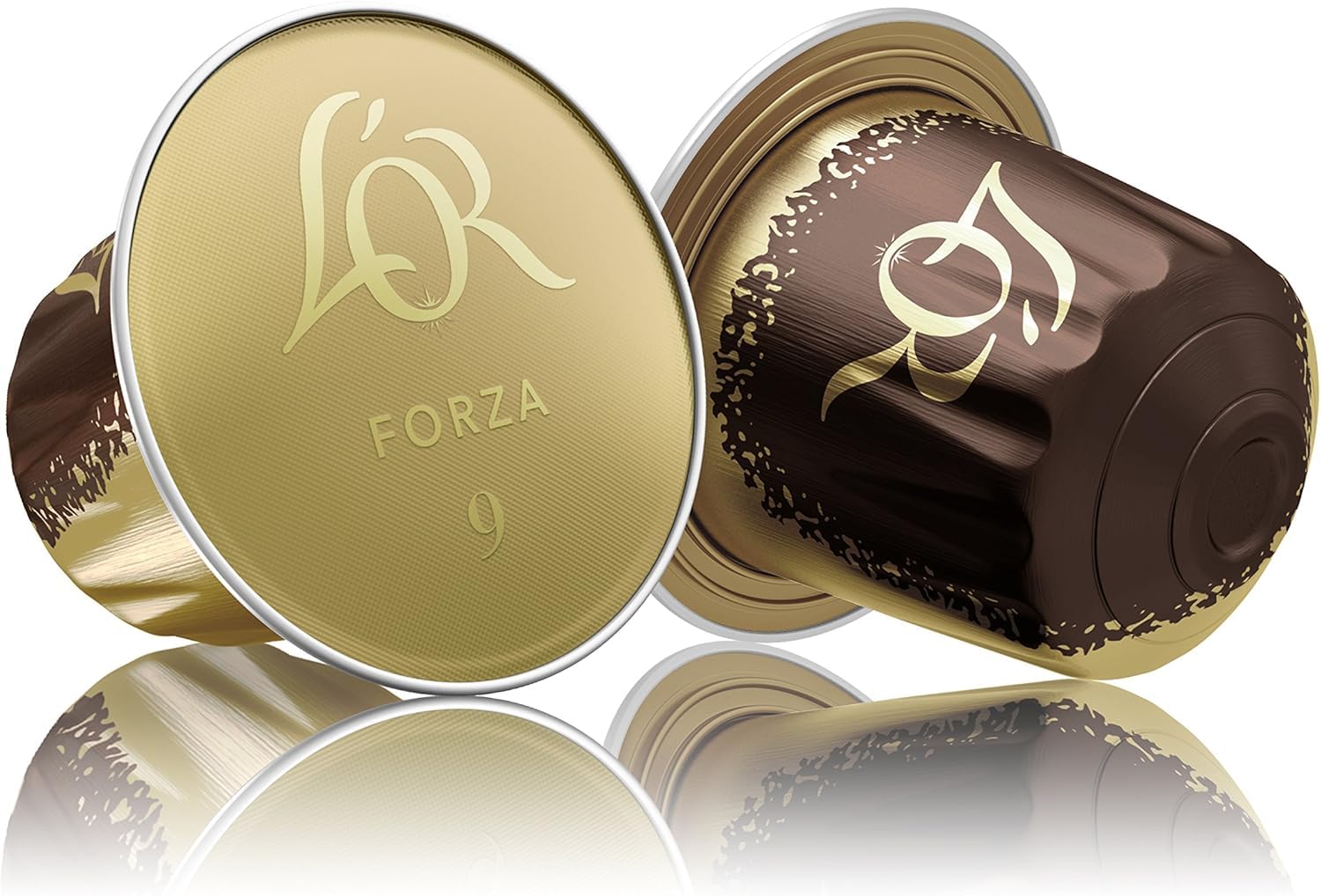 Caffè L'OR Espresso FORZA - 200 Capsule in Alluminio - Intensità 9 - Compostabili e Compatibili con Macchine Nespresso - 5 Confezioni da 40 -DD-