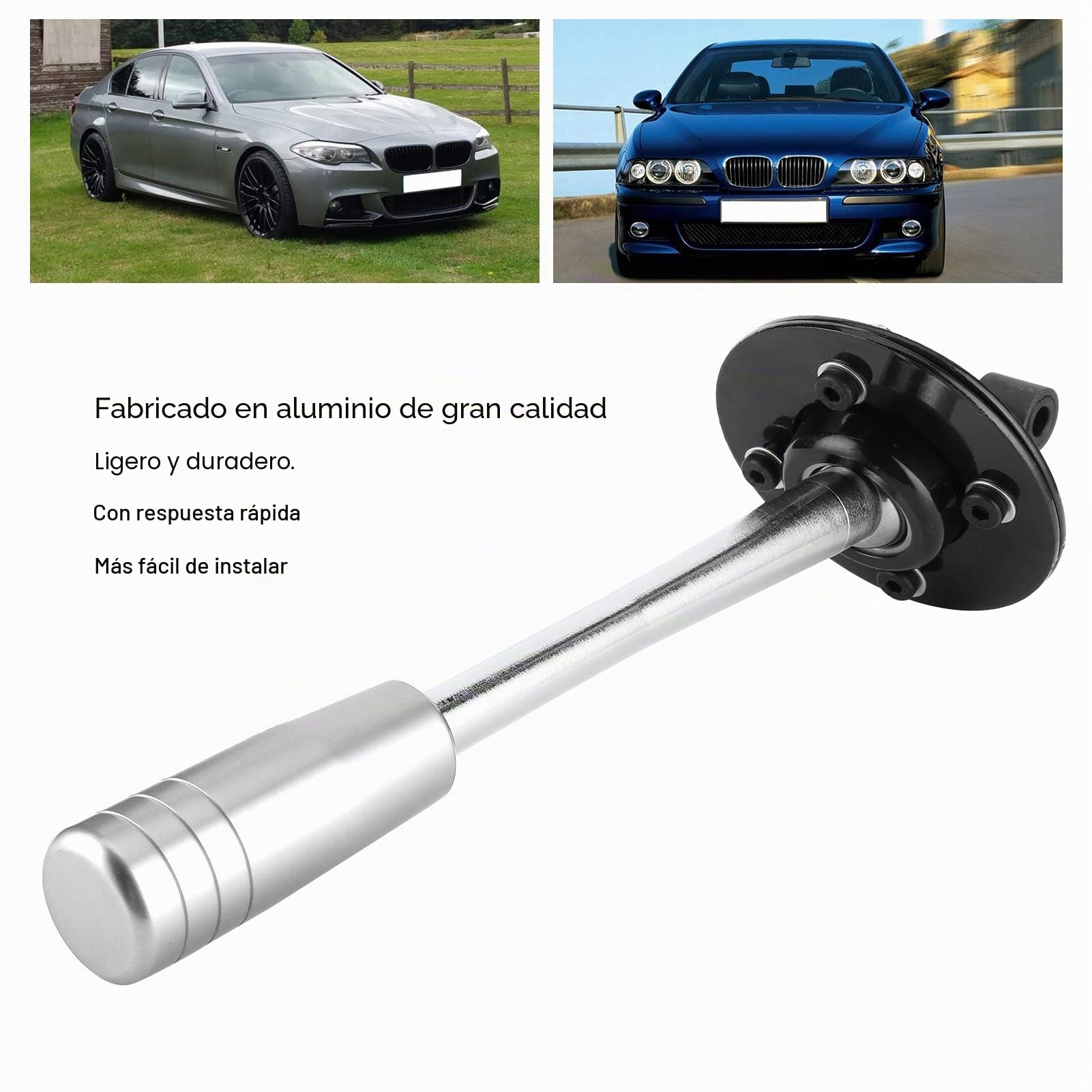 Tissting Palanca de Cambios Corta, Palanca Corta Ajustable de Aluminio con Perilla para BMW E30 E36 E46 E34 E39 E6x Z3 1985-2010, Reductor de Ángulo de Cambio para Mejor Experiencia de Conducción