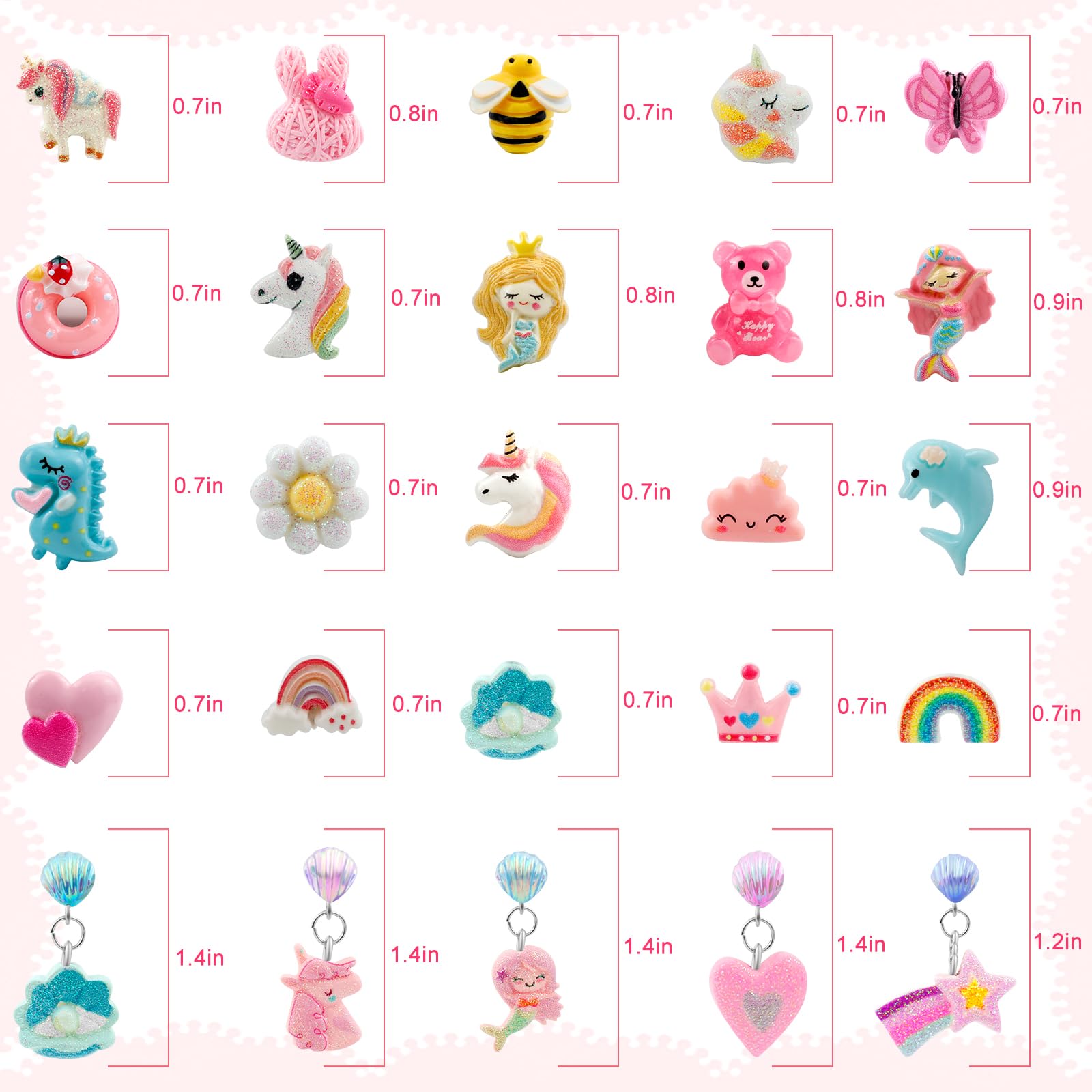 GreatMH 25 Pairs Kids Clip On Earrings for Girls Clip Earrings Party Favor Gift for Girls