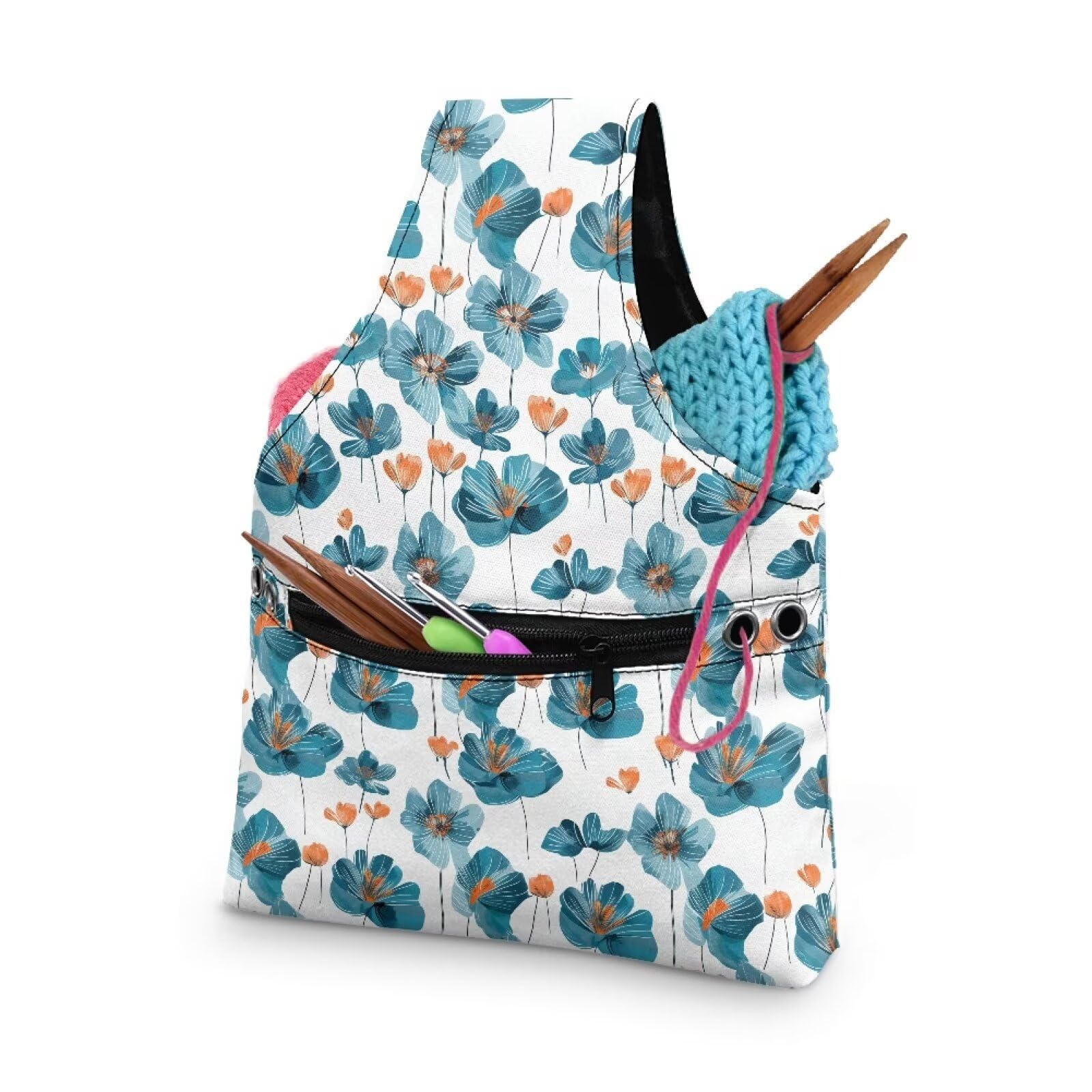 Flower Yarn Bags with Holes for Crochet for Women Knitting Yarn Storage Bag Organizer Small Crochet Organizers and Storage Lightweight Knitting and Crochet Supplies