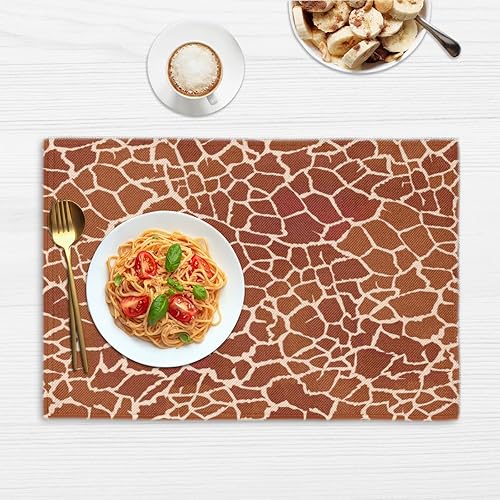 Miniatura 6 de Juego de 4 manteles individuales con diseño de piel animal, lavables, impermeables, para fiestas, hogar, comedor, decoración de mesa de 18 x 12