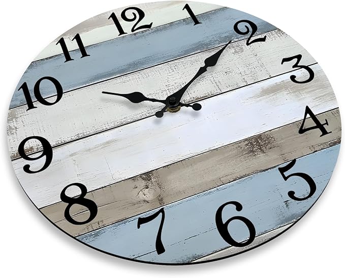 Reloj de Pared de Madera 10 Pulgadas JoFomp, Silencioso, Estilo Rústico Costero miniatura 6