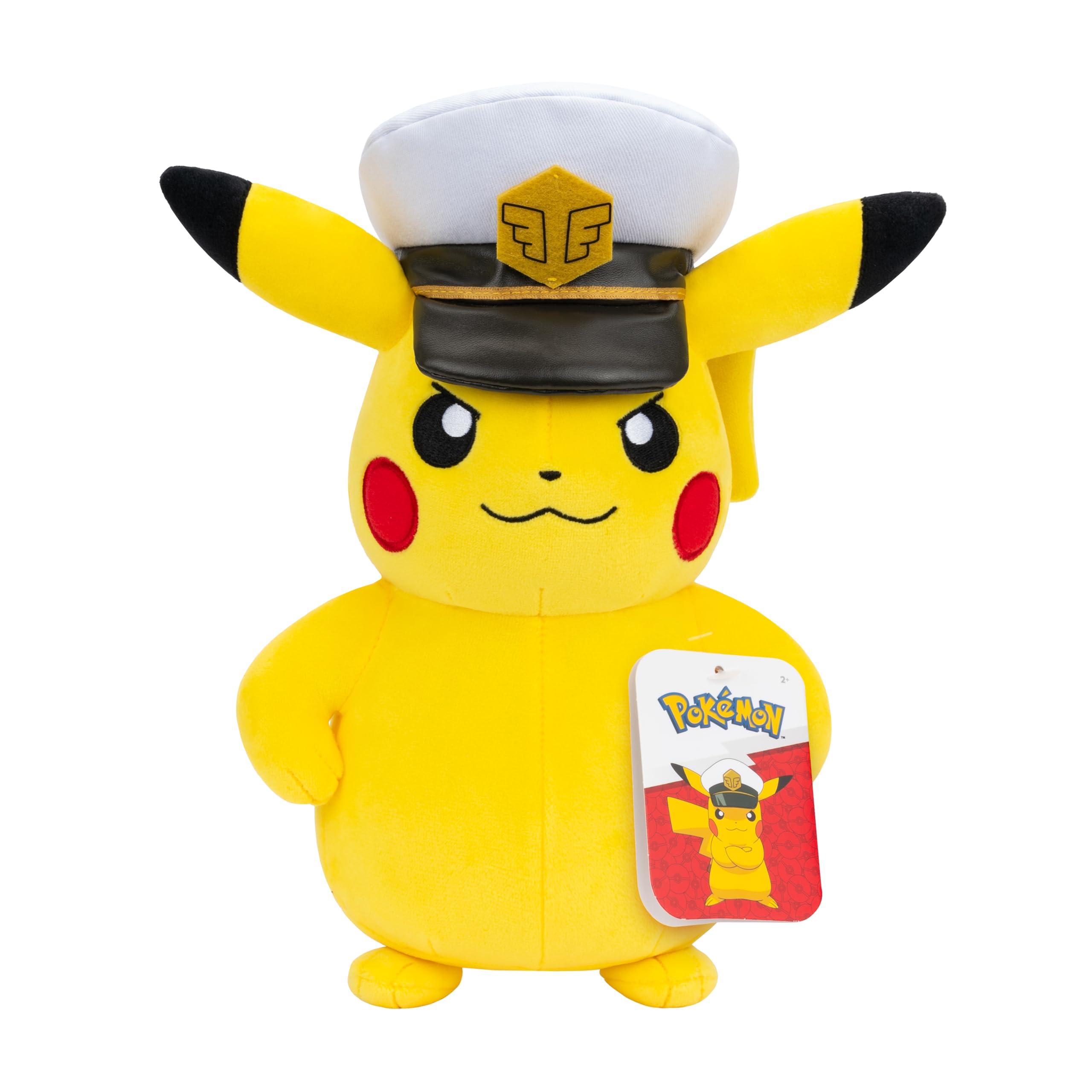 Bandai Pokémon - Plush Captain Pikachu - Plush Toy 20 cm Very Soft - Gift Idea Plush Pikachu Children and Adults - Toy for Children from 2 Years - Officially Licensed - JW4373