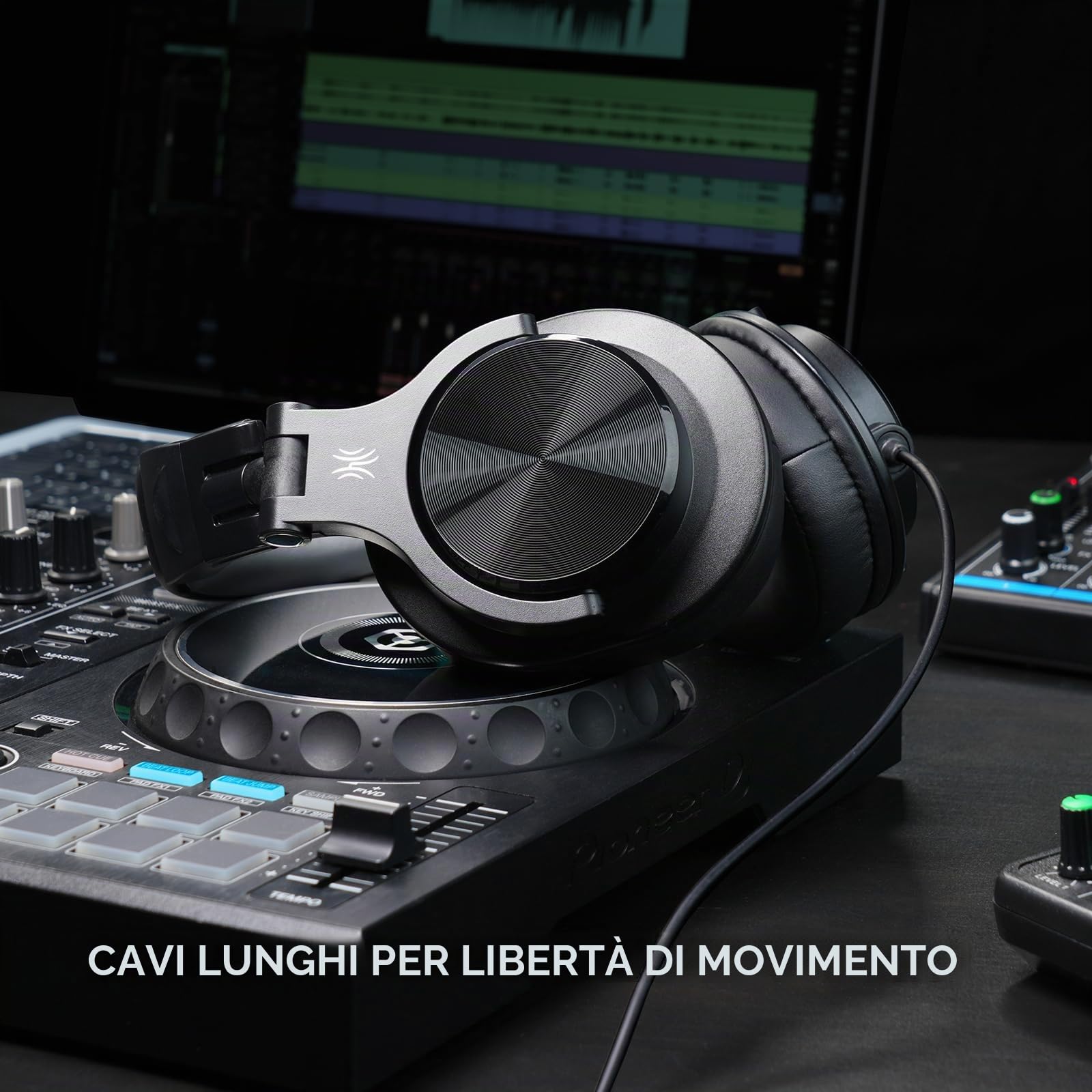 OneOdio Cuffie over-ear cablate A71D, cuffie con microfono da studio, cuffie stereo DJ Hi-Res con design pieghevole, jack da 3,5/6,35 mm per registrazione amplificatore, podcast, mixing, PC, chitarra