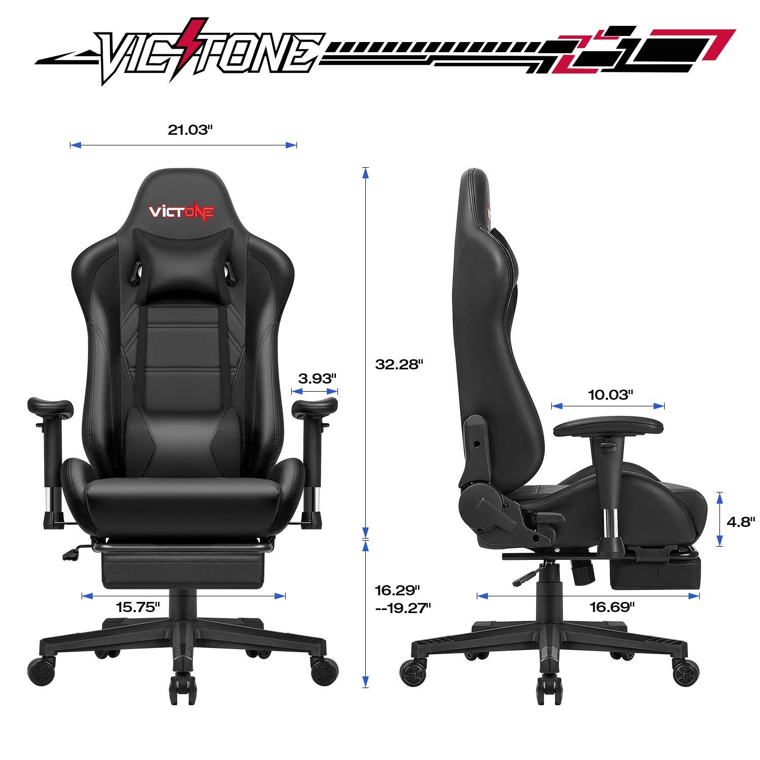 Victone 游戏椅 Amazon.com: VICTONE Gaming Chair Racing Office Computer Chair