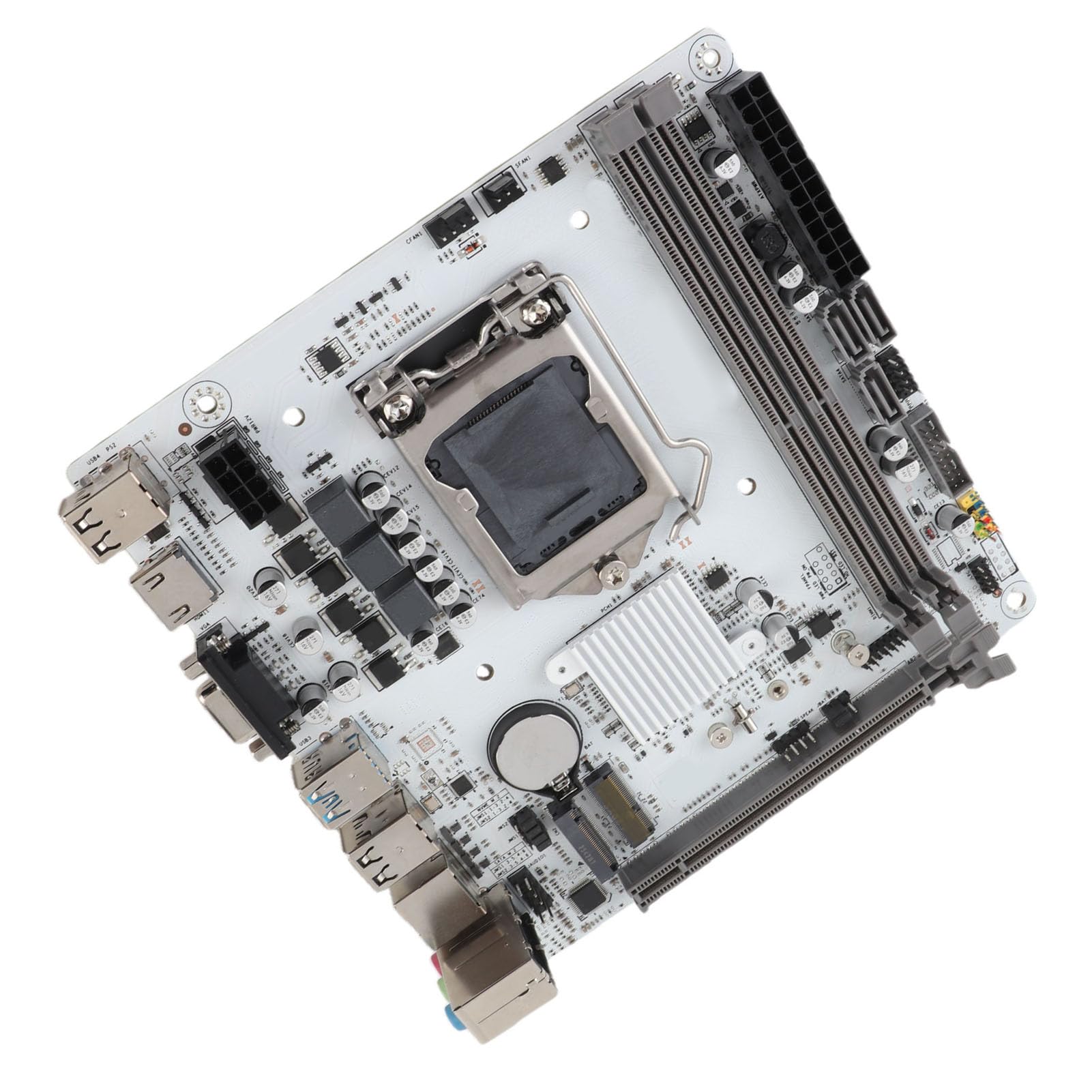 Yunseity Scheda Madre per Computer ITX per LGA1155, Supporta Processori Core I3 I5 I7 e E3 con Slot di Memoria DDR3, Slot M.2, Uscite HD e VGA, Porte USB 3.0