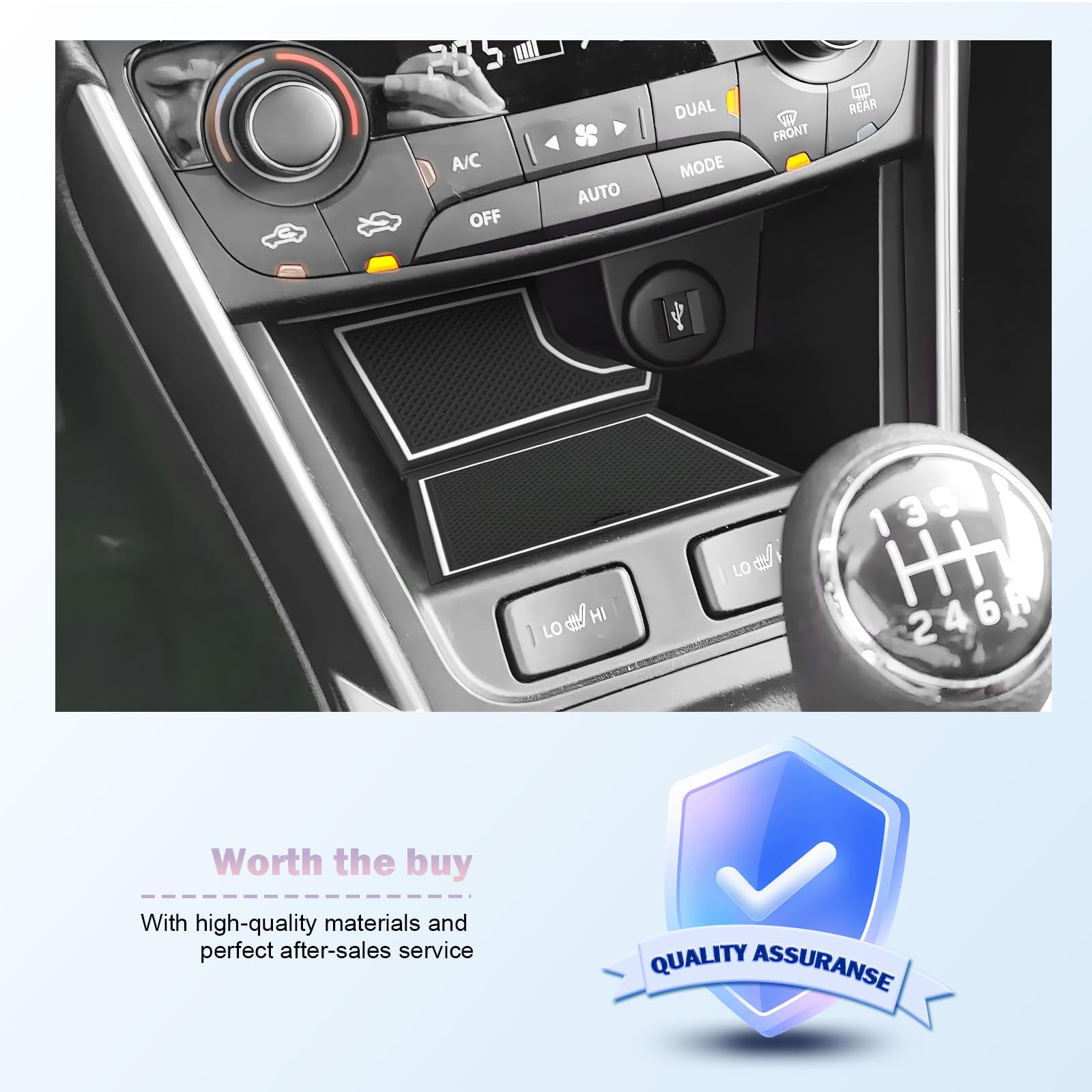 GAFAT Suzuki SX4 S-Cross 2022-2024 2025 Tapis Antidérapants, Nouveau Suzuki S-Cross III 2023 Tapis En Caoutchouc, Console Centrale, Porte -Gobelet, Couture Porte, Suzuki S-Cross Accessoires (Noir