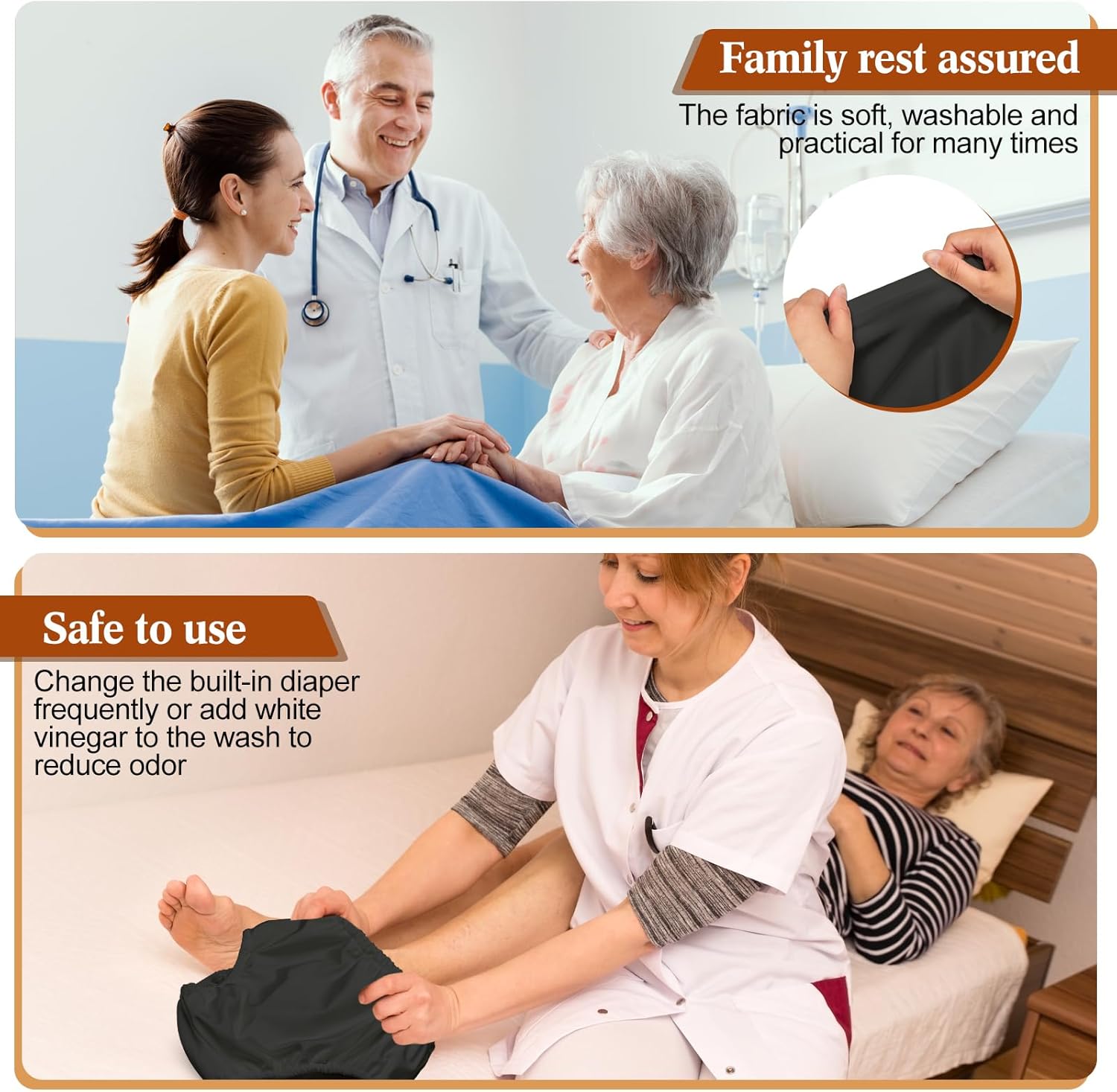 Amylove Swim Diaper Cover for Adult Reusable Diaper for Pool Washable Leak Resistant Waterproof Adult Pull on Cover Pants(Black,1 Piece) - Image 6