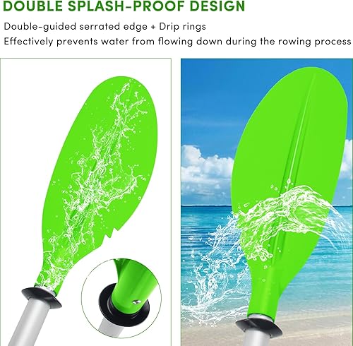Miniatura 3 de Remo de kayak, 88 pulgadas, 4 piezas de remos para kayak, flotador de eje de aleación de aluminio resistente, ligero, desmontable, ajustable, para