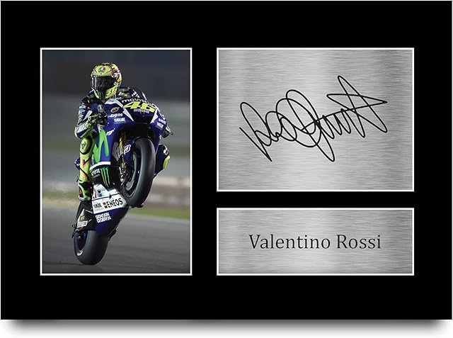 HWC Trading Valentino Rossi Gift Signed A4 Printed Autograph Superbikes MotoGP Gifts Print Photo Picture Display