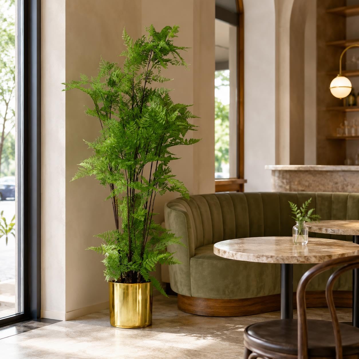 Botanik Artificial Fern Plant - 4.9ft - Green